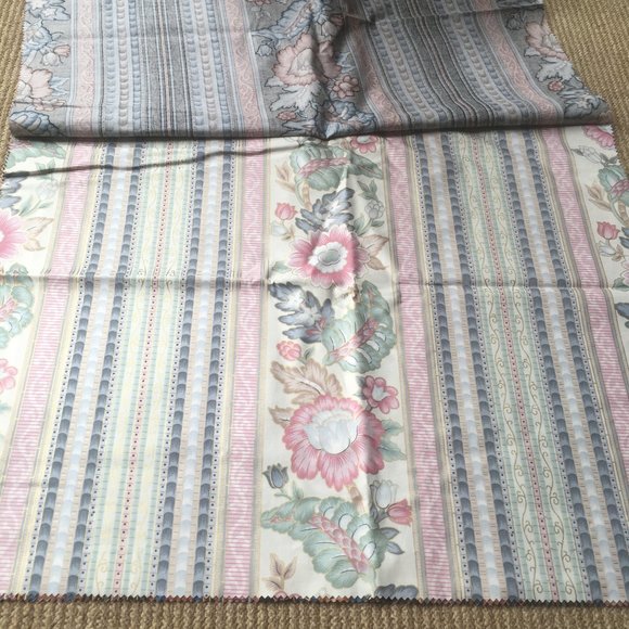 Wyngard Decorative Fabric. Floral and Stripes. - Picture 3 of 9